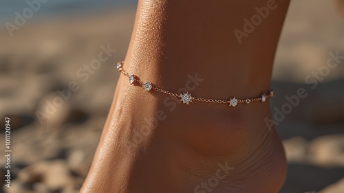 A foot wearing anklet