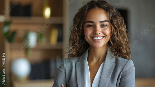 Mixed Race Woman Attorney - business, woman, professional, smile, office, corporate, confident, young, female, casual, work, friendly, success, entrepreneur, modern