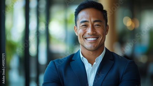 Pacific Islander Man Attorney - Business, professional, man, smile, suit, confidence, office, executive, leadership, modern, entrepreneur, success, corporate, formal