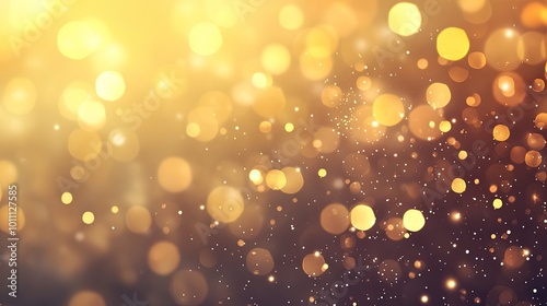 Golden Bokeh Background with Sparkling Light Effects for Festive and Elegant Design Projects