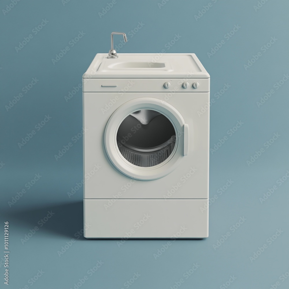 3D Laundry Sink Icon: Utility and Cleaning Station Illustration Logo 3D Laundry Sink Icon: Utility and Cleaning Station Illustration Logo