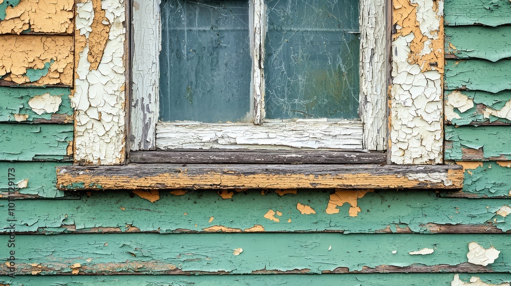 A close-up of a weathered window frame against peeling paint and rustic wood, showcasing the beauty of decay and rustic charm. A close-up of a weathered window frame against peeling paint and rustic wood, showcasing the beauty of decay and rustic charm.