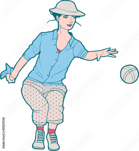 Petanque player - outdoor french game