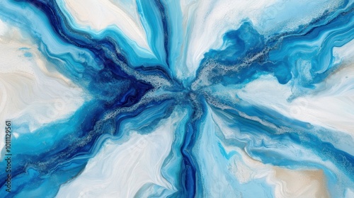 Wallpaper Mural Abstract artwork featuring swirling blue and white patterns, evoking fluidity and tranquility. Torontodigital.ca
