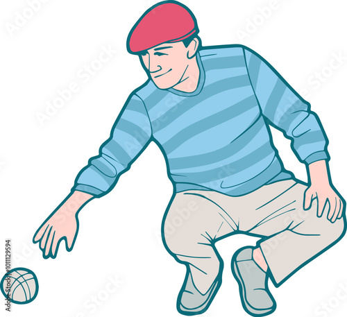 Petanque player - outdoor french game