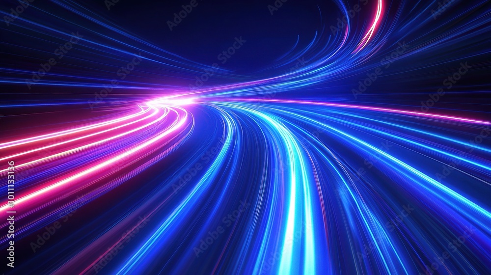 Abstract Light Trails in Blue and Pink Colors Abstract Light Trails in Blue and Pink Colors