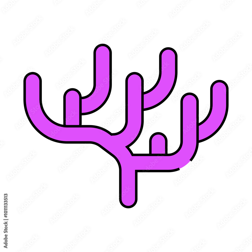 marine coral line icon vector. marine coral sign. isolated symbol illustration marine coral line icon vector. marine coral sign. isolated symbol illustration