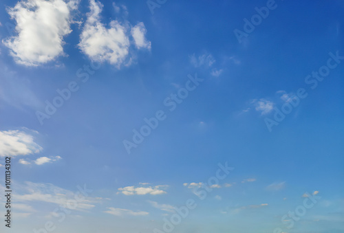 Vast Blue Sky with Soft Clouds: Perfect for Serene Landscapes