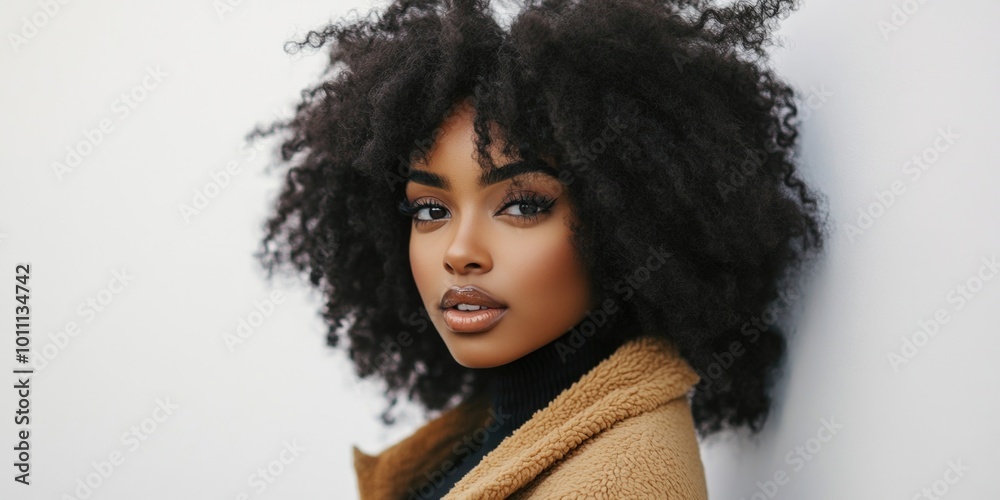 Woman with curly hair Woman with curly hair
