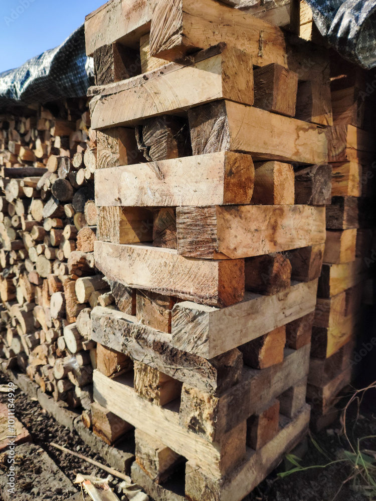 Rustic Firewood Stacks Emphasizing Natural Textures and Eco-Friendly Practices Rustic Firewood Stacks Emphasizing Natural Textures and Eco-Friendly Practices