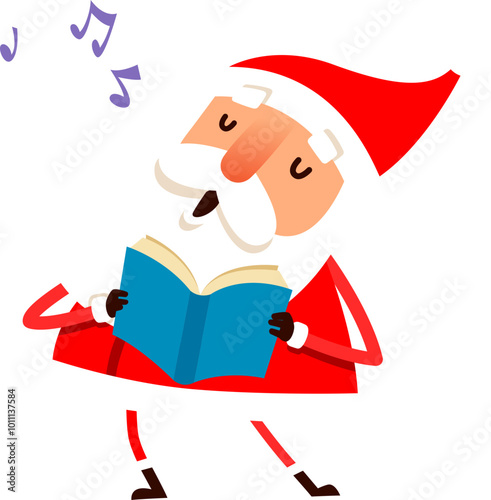 Christmas character - Santa Claus singing Christmas carols