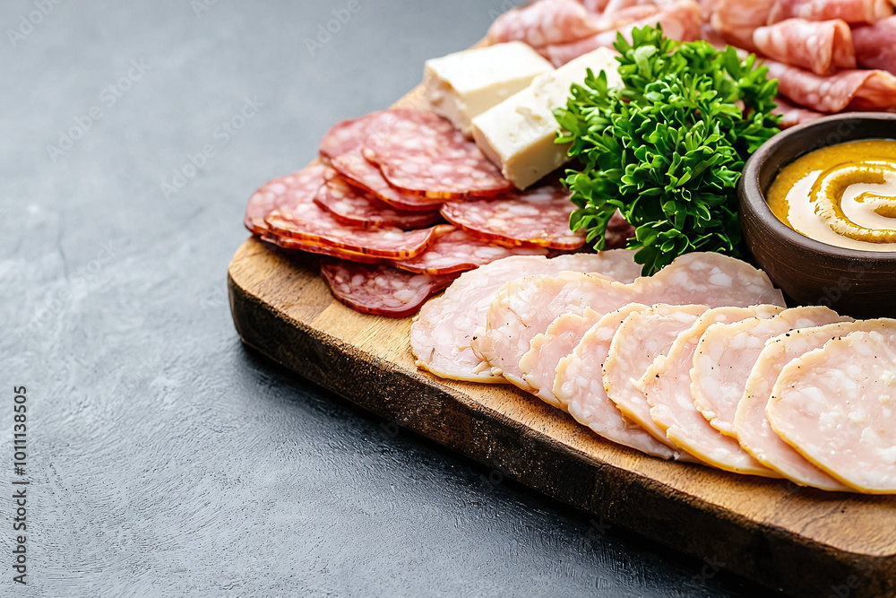a charcuterie board featuring honey mustard dipping sauce a charcuterie board featuring honey mustard dipping sauce