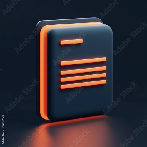 3D Story Icon: Narrative and News Presentation Illustration Logo