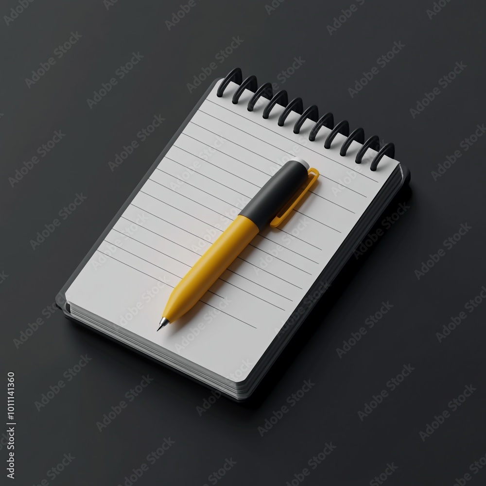 3D Notepad and Pen Icon: Note Taking and Writing Tool Illustration Logo 3D Notepad and Pen Icon: Note Taking and Writing Tool Illustration Logo