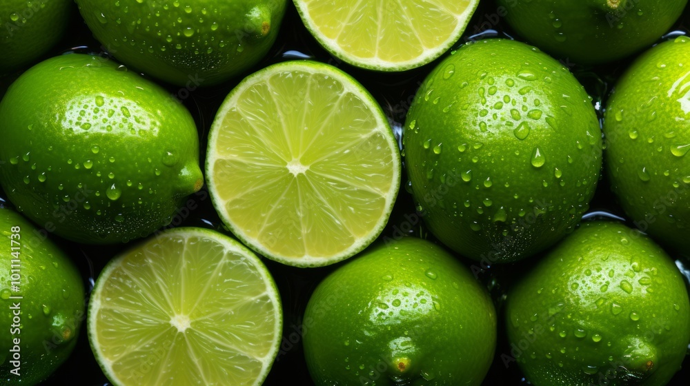 Fresh organic lime fruit. ai generated art image