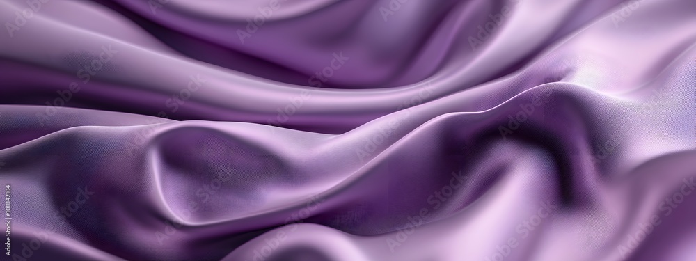 Fototapeta premium Blue and purple silk satin fabric background with wavy folds