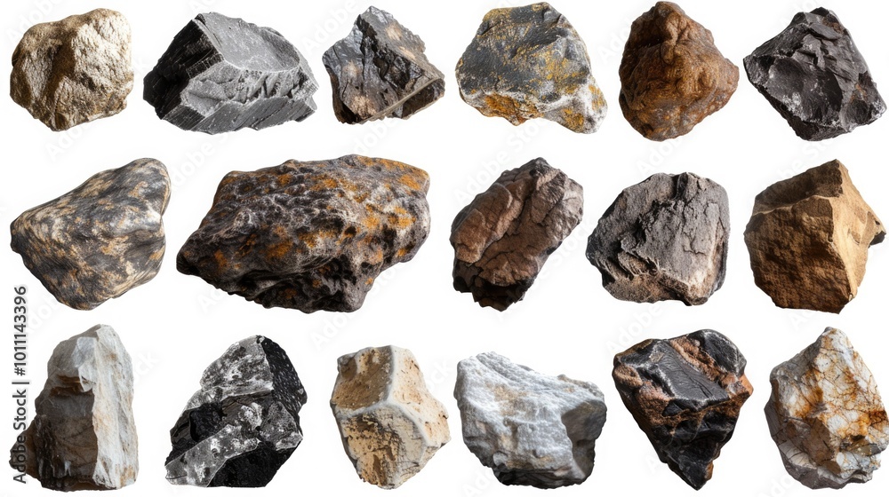 Big Rocks: Collection of Space Rocks and Asteroids in Isolated Background Big Rocks: Collection of Space Rocks and Asteroids in Isolated Background