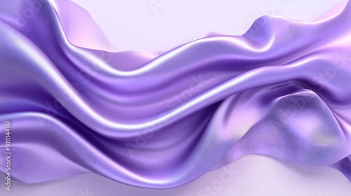 Blue and purple silk satin fabric background with wavy folds