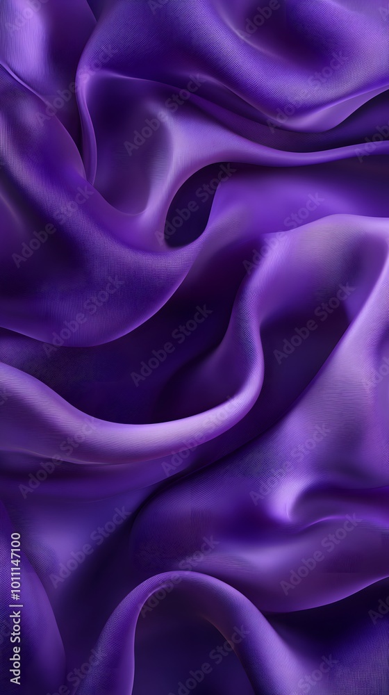 Obraz premium Blue and purple silk satin fabric background with wavy folds