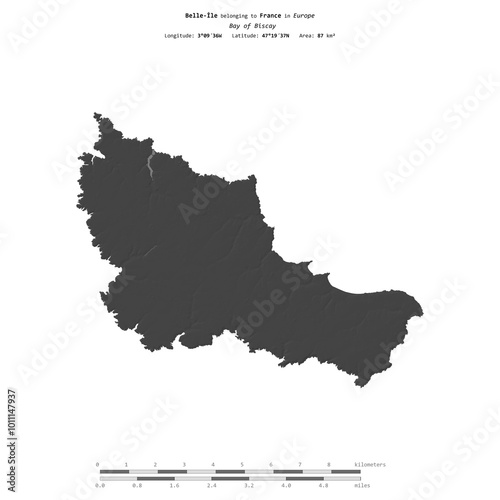 Foto Belle-Ile. France. Shape on white. Bilevel