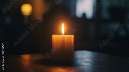 the candle on the table