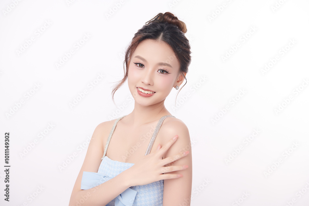 Beautiful young asian woman with clean fresh skin on white background, Face care, Facial treatment, Cosmetology, beauty and spa, Asian women portrait. Beautiful young asian woman with clean fresh skin on white background, Face care, Facial treatment, Cosmetology, beauty and spa, Asian women portrait.