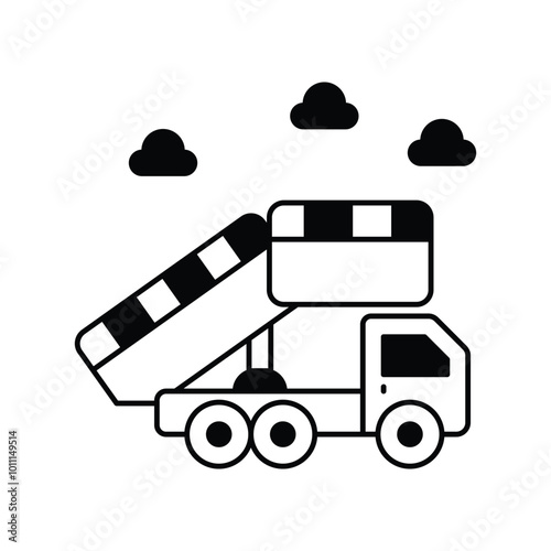 Gangway glyph icon with white background vector stock illustration