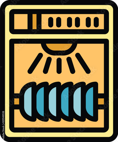 Electric oven drying wet plates with a heating element and fan for fast and efficient drying