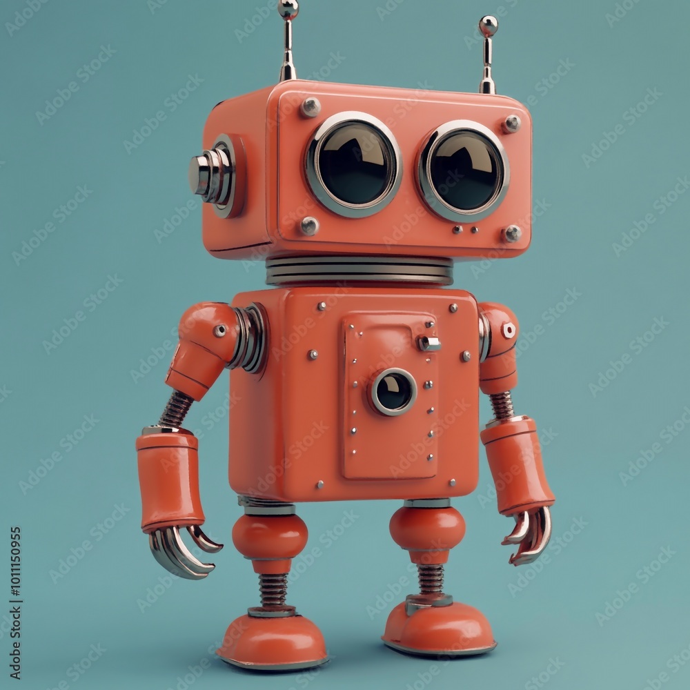 3D Assembly Kit Icon: Build Your Own Robot Illustration Logo 3D Assembly Kit Icon: Build Your Own Robot Illustration Logo