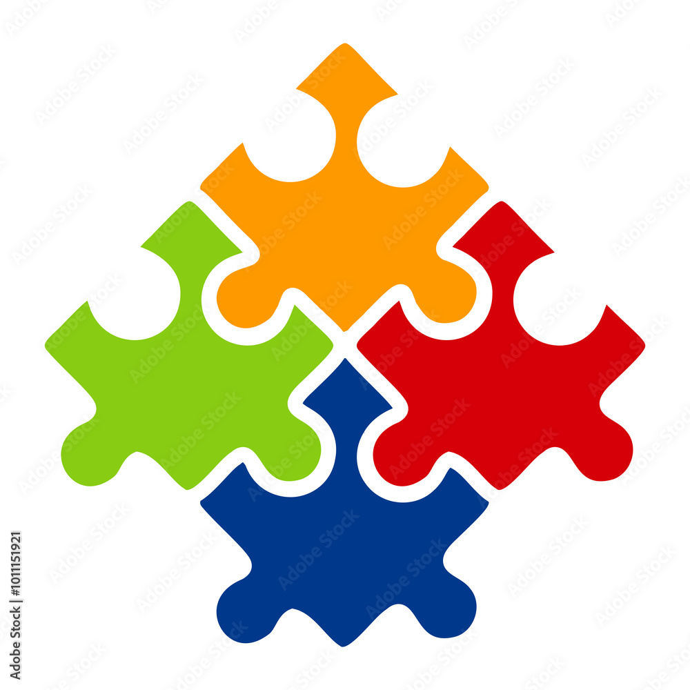 Fototapeta premium Puzzle theme Multicolor