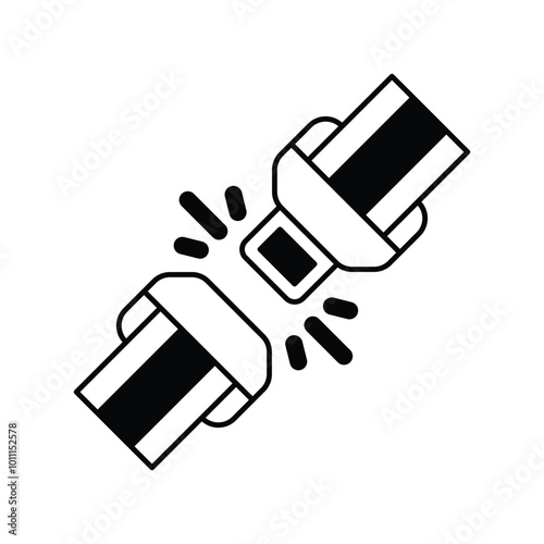 Seat Belt glyph icon with white background vector stock illustration