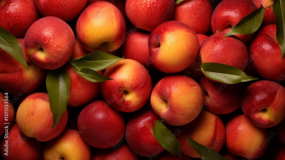 Background of bright and ripe nectarines in full screen. ai generated art image Background of bright and ripe nectarines in full screen. ai generated art image