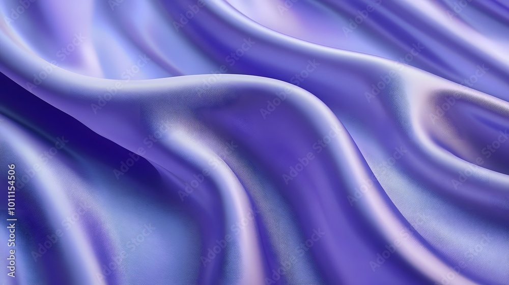 Obraz premium Blue and purple silk satin fabric background with wavy folds
