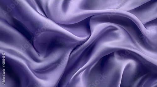 Blue and purple silk satin fabric background with wavy folds