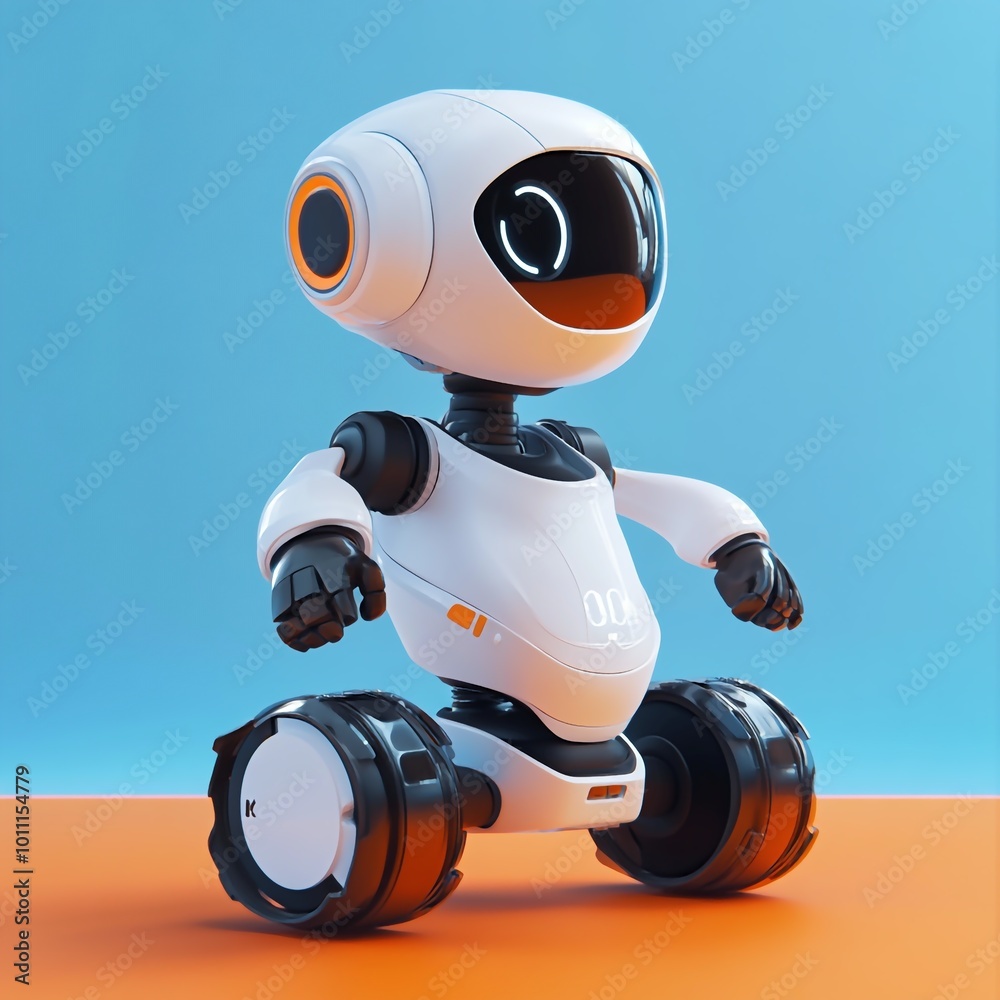 3D Robotic Mobility Icon: Agile and Adaptive Movement Illustration Logo