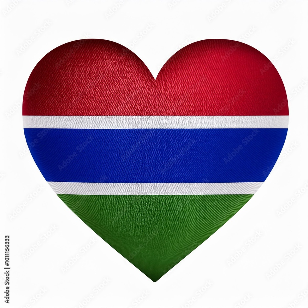 Fototapeta premium ガンビアの国旗のハート(Heart of Gambia flag on white.) 