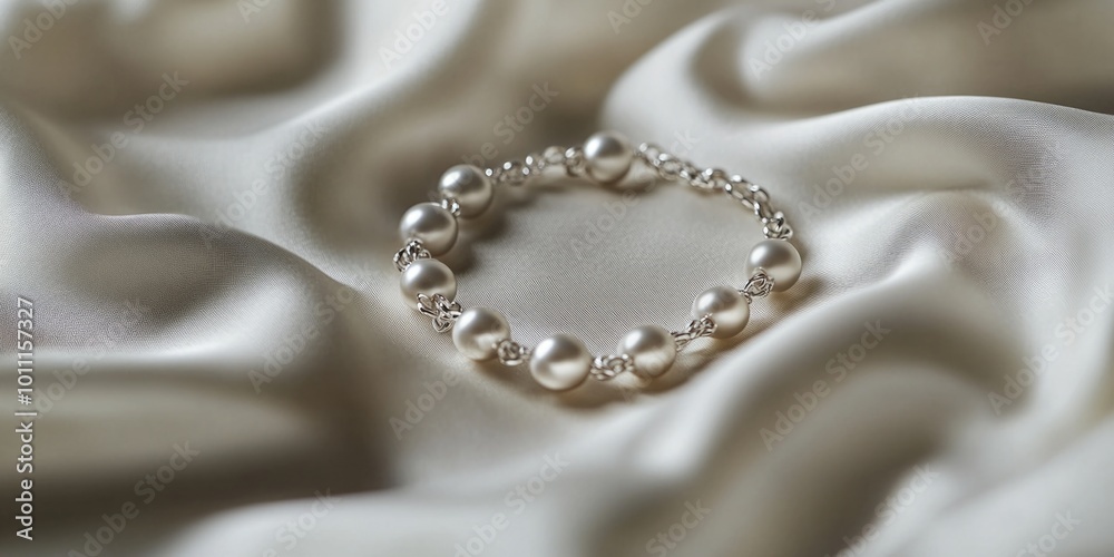Pearl jewelry on satin Pearl jewelry on satin