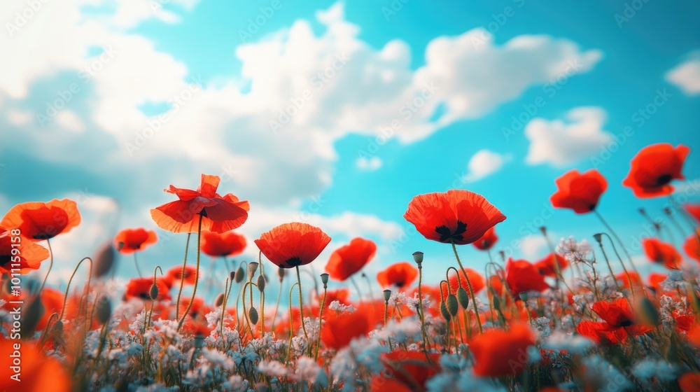 Obraz premium Field of red poppies