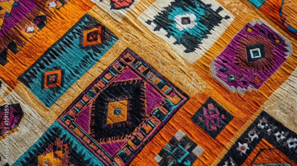 Colorful Quilt Close Up Colorful Quilt Close Up