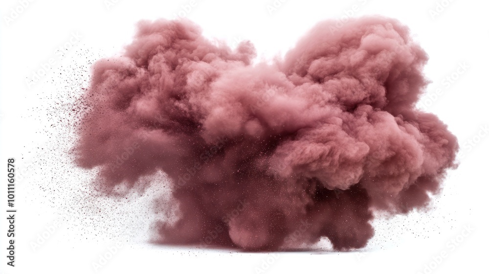 Fototapeta premium A burst of pink powder creating a dramatic cloud effect.