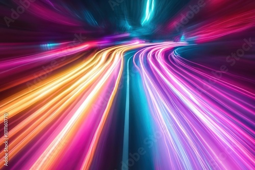 Dynamic Light Trails in Vibrant Abstract Art