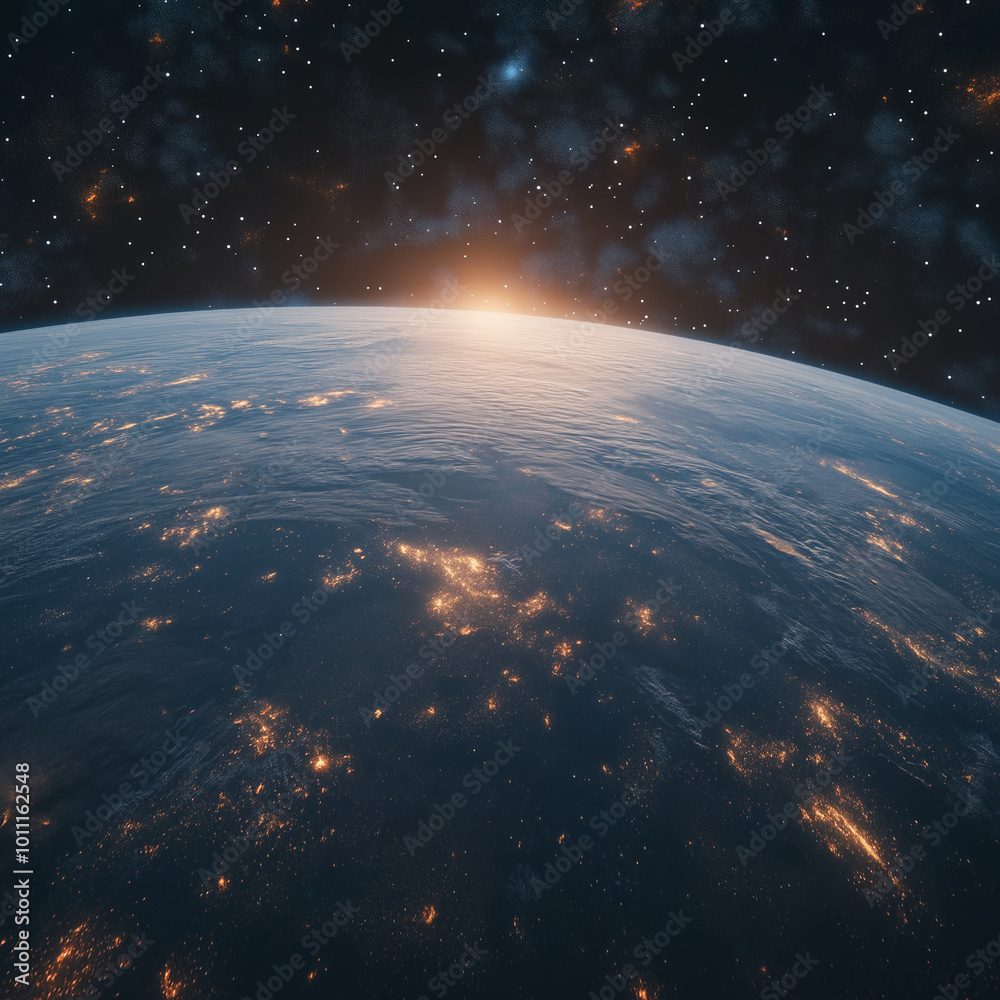 exotic planet view in space