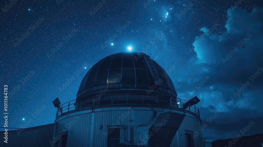 A stunning night view of an observatory under a starry sky, showcasing the beauty of astronomy and celestial wonders. A stunning night view of an observatory under a starry sky, showcasing the beauty of astronomy and celestial wonders.
