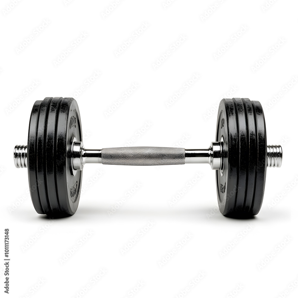Black Fitness Dumbbell Isolated On White Background