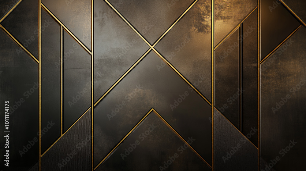 custom made wallpaper toronto digitalabstract geometric texture or banner with gold metallic shapes.Abstract decoration, wall panel
