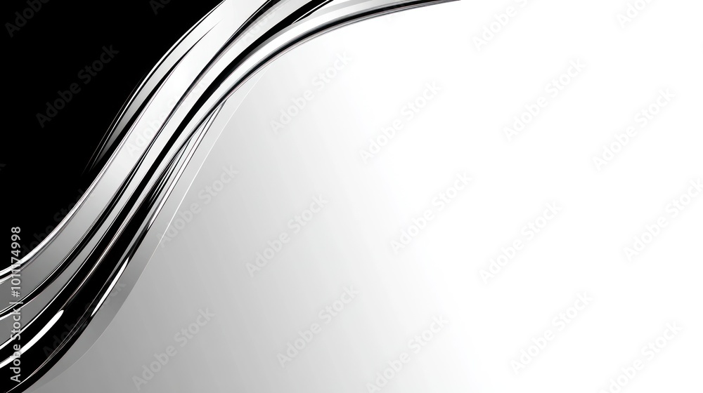 Obraz premium A sleek, modern abstract design featuring smooth metallic curves on a contrasting background.