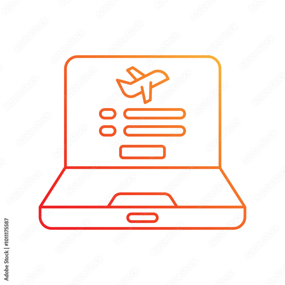 Flight Booking gradient icon with white background vector stock illustration Flight Booking gradient icon with white background vector stock illustration