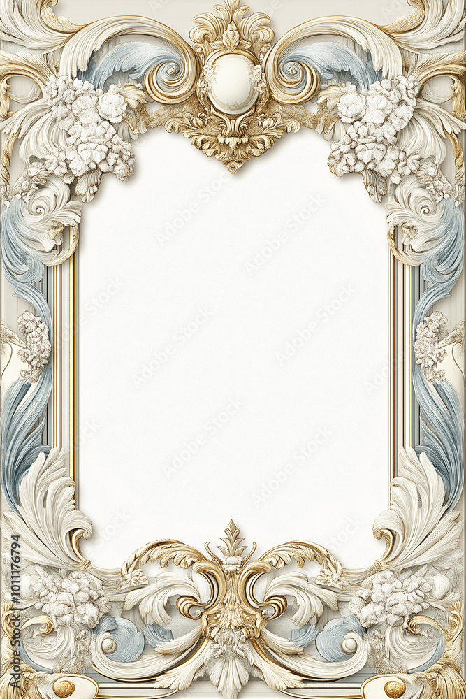 Luxury of Victorian frame. ornate blank frame for the design of banknote in baroque style, vector illustration on white background, pastel colors. Luxury of Victorian frame. ornate blank frame for the design of banknote in baroque style, vector illustration on white background, pastel colors.