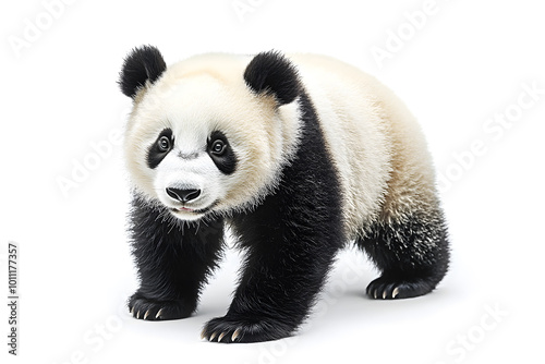 Cute panda isolated on white background