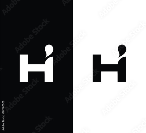 Letter Hi Monogram Logo Design